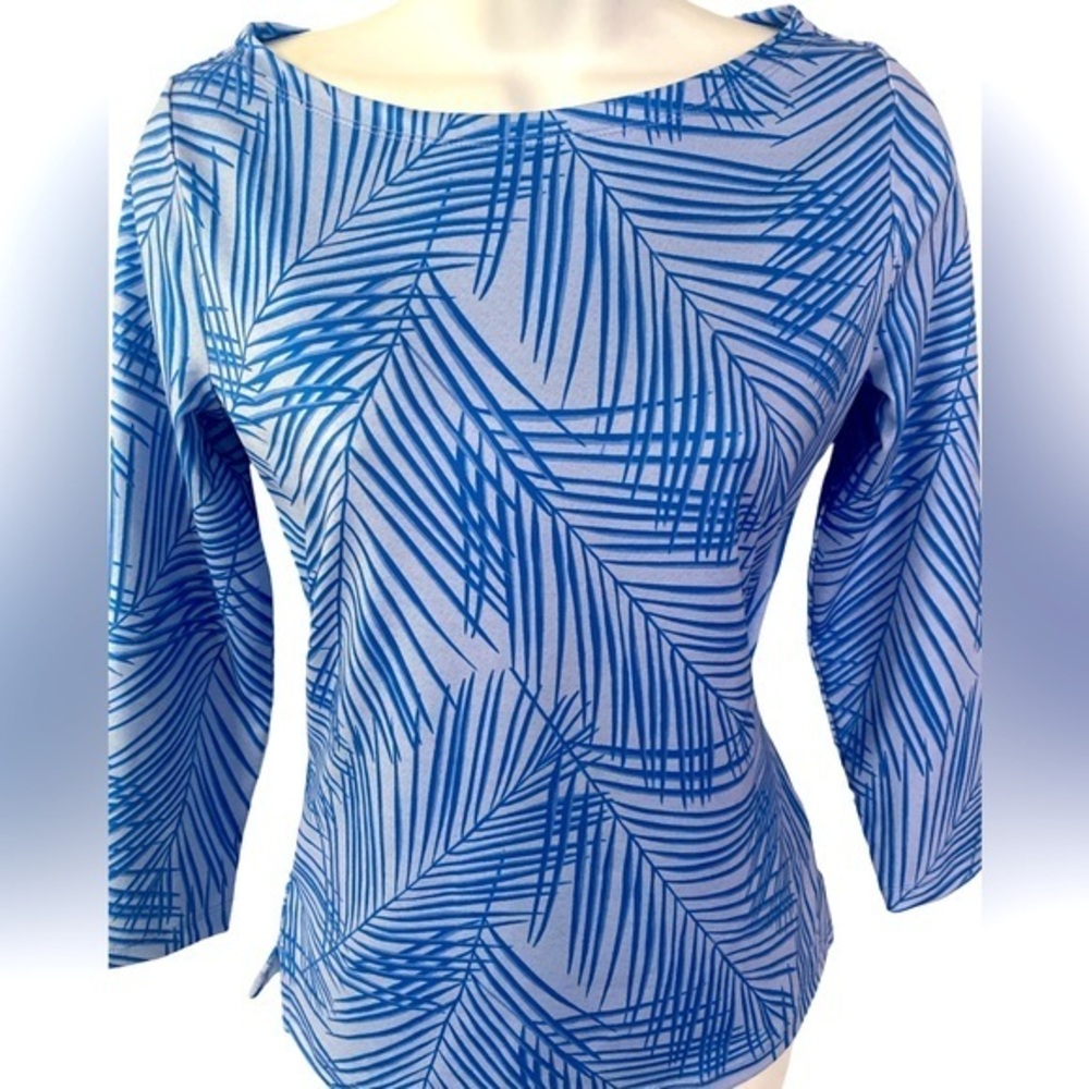 Vineyard Vines Palm Fronds Top - XXS blue palm Fonds , polyester spandex